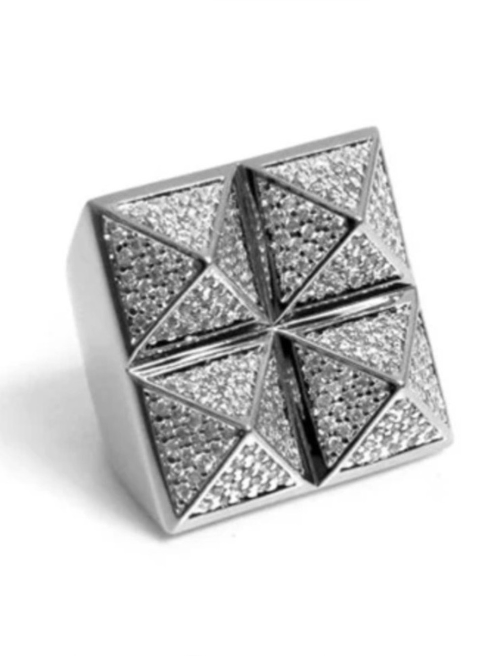 NWT nOir Jewelry Silver Pyramid Square Cuff Links SIZE 7